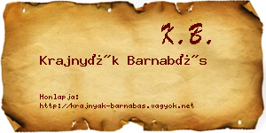 Krajnyák Barnabás névjegykártya